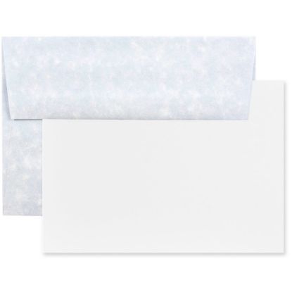 Picture of JAM Paper Stationery Set, Gummed Closure, 5 1/2in x 8 1/8in, Set Of 25 White Cards And 25 Strathmore Bright White Envelopes