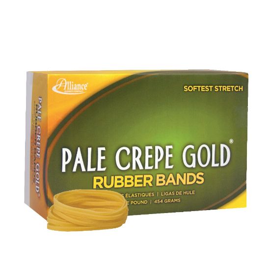 Picture of Alliance Rubber Pale Crepe Gold Rubber Bands, #32, 3in x 1/8in, 1 Lb, Box Of 1,100