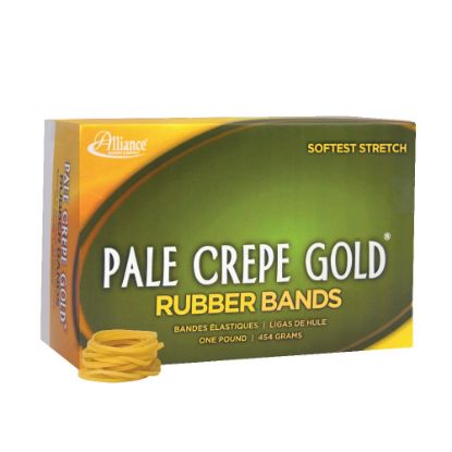 Picture of Alliance Rubber Pale Crepe Gold Rubber Bands, #12, 1 3/4in x 1/16in, 1 Lb, Box Of 3,850