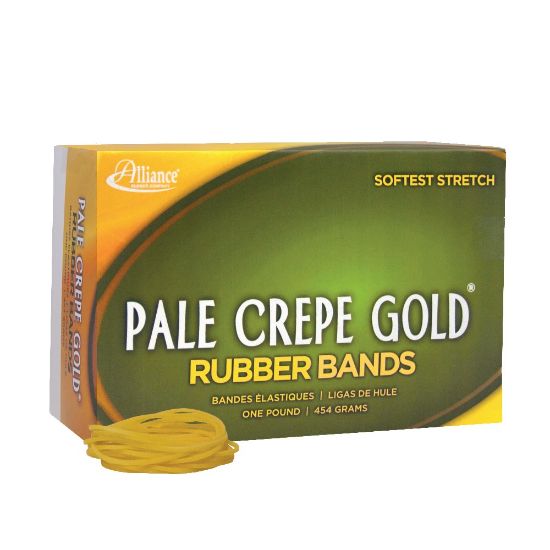 Picture of Alliance Rubber Pale Crepe Gold Rubber Bands, #16, 2 1/2in x 1/16in, 1 Lb, Box Of 2,675