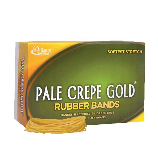 Picture of Alliance Rubber Pale Crepe Gold Rubber Bands, #19, 3 1/2in x 1/16in, 1 Lb, Box Of 1,890