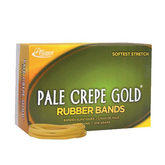 Picture of Alliance Rubber Pale Crepe Gold Rubber Bands, #33, 3 1/2in x 1/8in, 1 Lb, Box Of 970