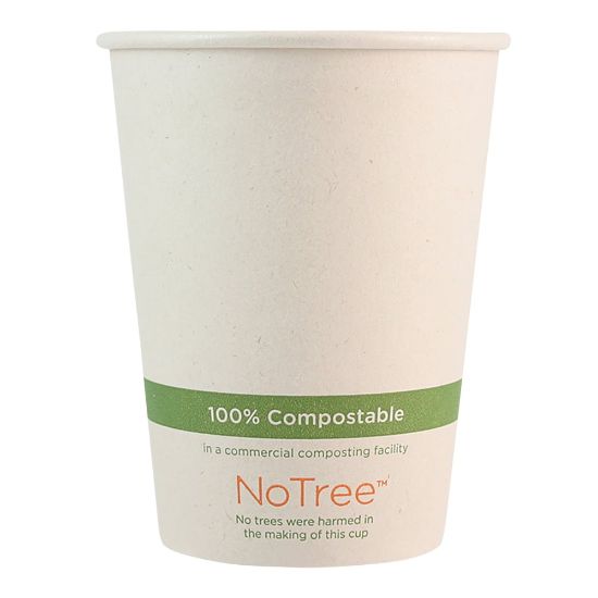 Picture of World Centric NoTree Paper Hot Cups, 12 Oz, Natural, Pack Of 1,000 Cups