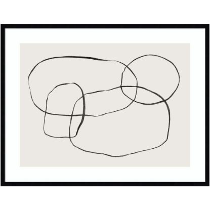 Picture of Amanti Art Modern Circles by Teju Reval Wood Framed Wall Art Print, 40inW x 31inH, Black