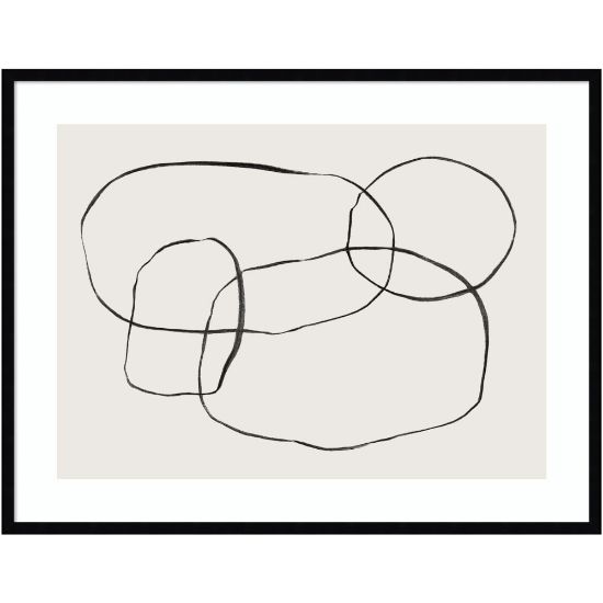 Picture of Amanti Art Modern Circles by Teju Reval Wood Framed Wall Art Print, 40inW x 31inH, Black