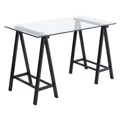 Picture of Office Star Middleton 47inW Writing Desk, Clear/Black