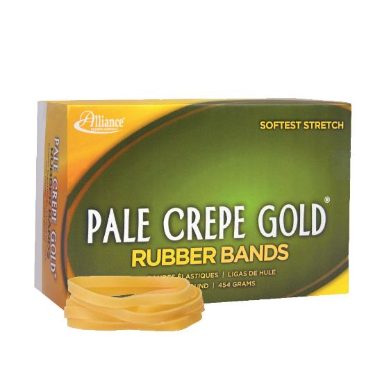 Picture of Alliance Rubber Pale Crepe Gold Rubber Bands, #64, 3 1/2in x 1/4in, 1 Lb, Box Of 490