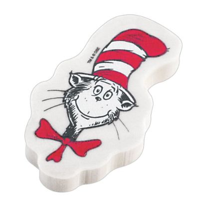 Picture of Amscan Dr. Seuss Cat In The Hat Eraser Favors, 1-1/4in x 1-1/4in x 1/4in, White, 12 Erasers Per Pack, Set Of 4 Packs