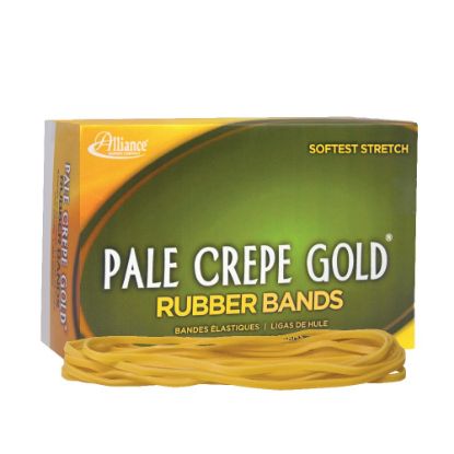 Picture of Alliance Rubber Pale Crepe Gold Rubber Bands, #117B, 7in x 1/8in, 1 Lb, Box Of 300