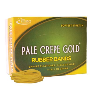 Picture of Alliance Rubber Pale Crepe Gold Rubber Bands In 1/4-Lb Box, #16, 2 1/2in x 1/16in, Box Of 669