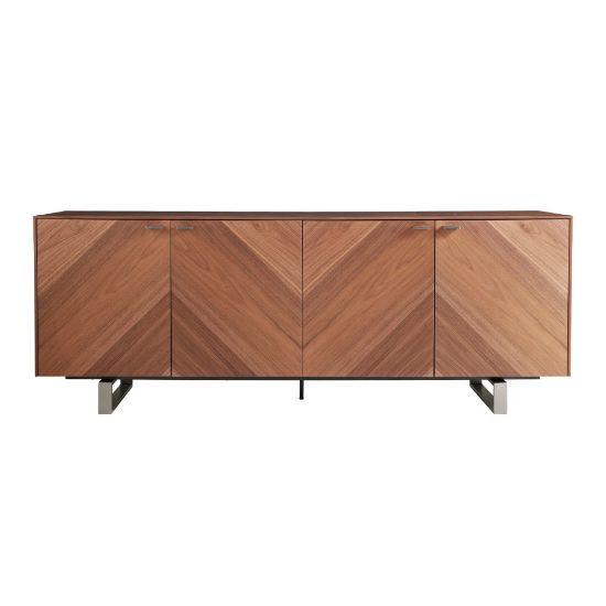 Picture of Eurostyle Alvarado 79inW Sideboard, Brushed Steel/Walnut