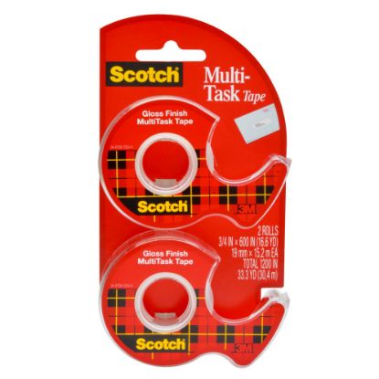 Picture of Scotch MultiTask Tape In Dispensers, 3/4in x 600in, Pack Of 2 Tapes