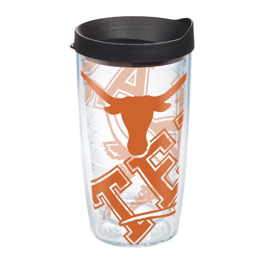 Picture of Tervis Genuine NCAA Tumbler With Lid, Texas Longhorns, 16 Oz, Clear