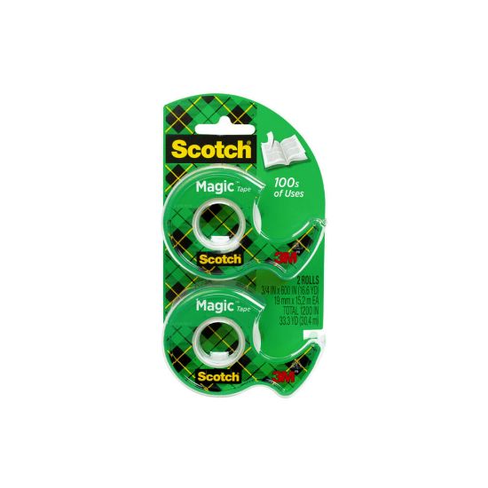 Picture of Scotch Magic Tape In Dispensers, 3/4in x 600in, Pack Of 2 Rolls