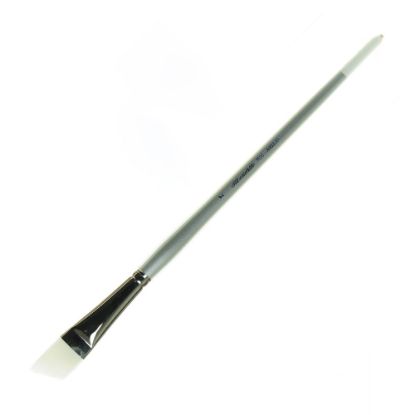 Picture of Silver Brush Silverwhite Series Long-Handle Paint Brush, Size 1in, Angular Bristle, Synthetic, Silver/White