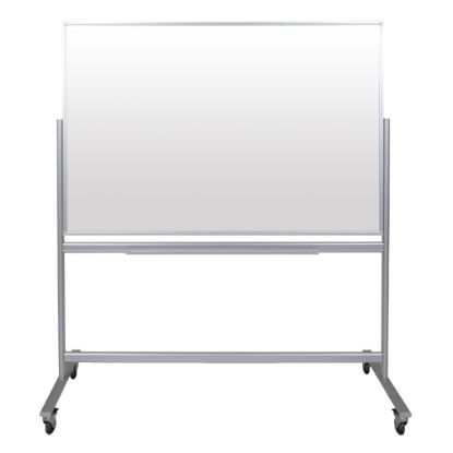 Picture of Luxor Mobile Double-Sided Magnetic Dry-Erase Whiteboard, 40in x 60in, Aluminum Frame With Silver Finish