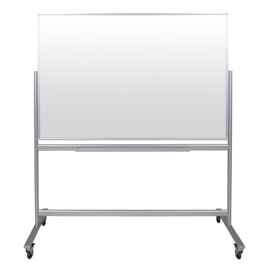 Picture of Luxor Mobile Double-Sided Magnetic Dry-Erase Whiteboard, 40in x 60in, Aluminum Frame With Silver Finish