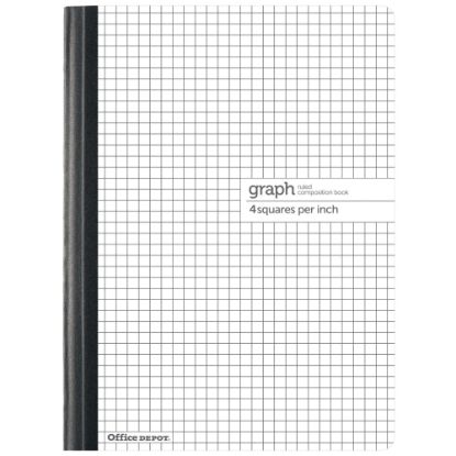 Picture of Office Depot Brand Composition Book, 8-1/2in x 11in, Quadrille Ruled, 80 Sheets, White