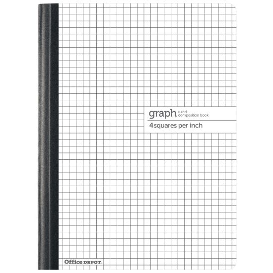 Picture of Office Depot Brand Composition Book, 8-1/2in x 11in, Quadrille Ruled, 80 Sheets, White