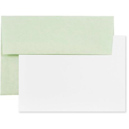 Picture of JAM Paper Stationery Set, Gummed Closure, 5 1/2in x 8 1/8in, Set Of 25 White Cards And 25 Strathmore Ivory Envelopes