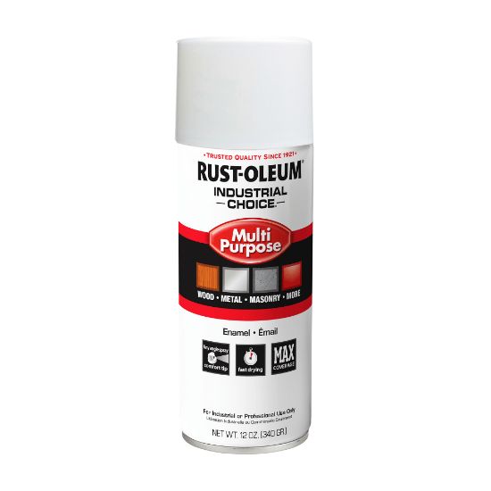 Picture of Rust-Oleum Industrial Choice 1600 System Multi-Purpose Enamel Spray Paint, 12 Oz, Gloss White, Case Of 6 Cans