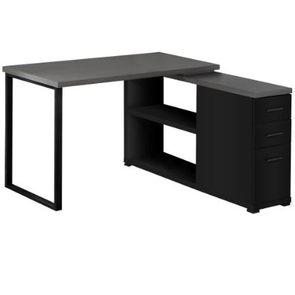 Picture of Monarch Specialties Eliza 48inW L Shaped Corner Desk With Return, Black/Gray