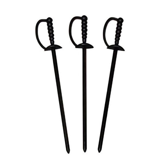 Picture of Royal Paper Products Sword Drink Picks, 3 1/4in, Black, Pack Of 1,000 Picks