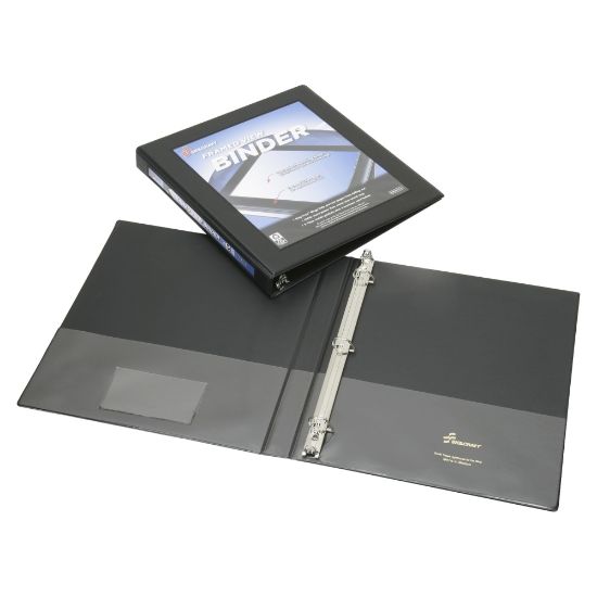 Picture of SKILCRAFT Frame View 3-Ring Binder, 1/2in D-Rings, 45% Recycled, Black (AbilityOne 7510-01-462-1384)