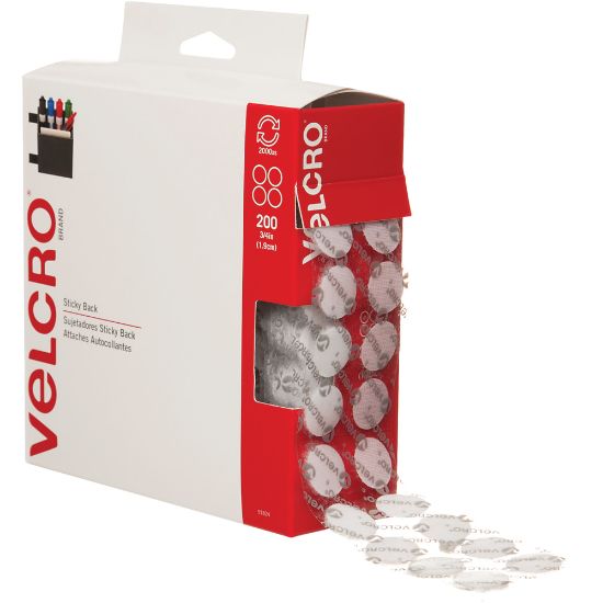 Picture of VELCRO Brand Tape Combo Pack, 3/4in Dots, White, Case Of 200 Dots