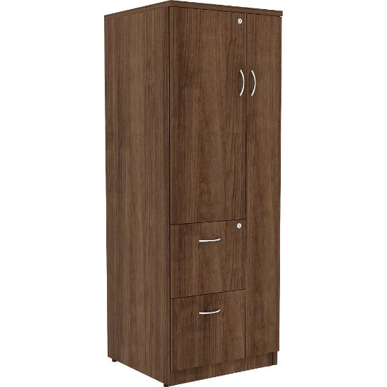 Picture of Lorell Essentials Tall Storage Cabinet, 2 Adjustable Shelves, Walnut