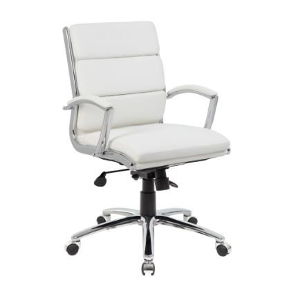 Picture of Boss Office Products Caressoft Mid-Back Chair, White