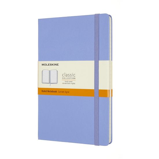 Picture of Moleskine Classic Notebook, Large, 5in x 8.25in, Ruled, 240 pages, Hard Cover, Hydrangea Blue