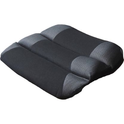 Picture of Kantek Memory Foam Seat Cushion - Memory Foam, Fabric, Rubber - Ergonomic Design, Comfortable, Washable, Easy to Clean - Black, Gray - 1Each