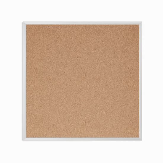 Picture of U Brands Cork Bulletin Board, 36in X 36in, Silver Aluminum Frame, Actual Size 35in X 35in (2877U00-01)