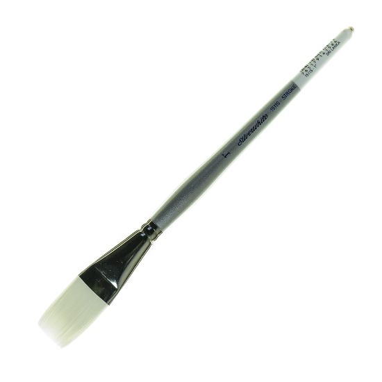 Picture of Silver Brush Silverwhite Series Short-Handle Paint Brush, 1in, Bright Bristle, Synthetic Taklon Filament, Multicolor