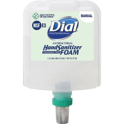 Picture of Dial Hand Sanitizer Foam Refill - 40.5 fl oz (1197.7 mL) - Kill Germs - Healthcare, School, Office, Restaurant, Daycare - Clear - Fragrance-free, Dye-free - 1 Each