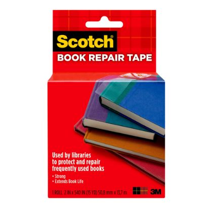 Picture of Scotch Book Tape, 2 in. x 540 in., 1 Tape Roll, Clear, Home Office, Back to School Supplies and College Essentials for Students and Teachers