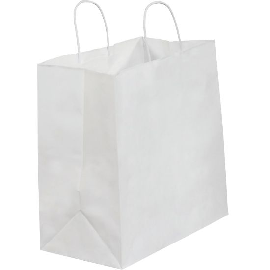 Picture of Partners Brand Paper Shopping Bags, 13inW x 7inD x 13inH, White, Case Of 250