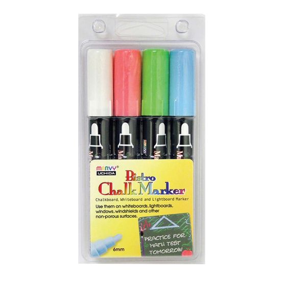 Picture of Marvy Uchida Bistro Chalk Markers Broad Tip, 4 Per Set, 2 Sets