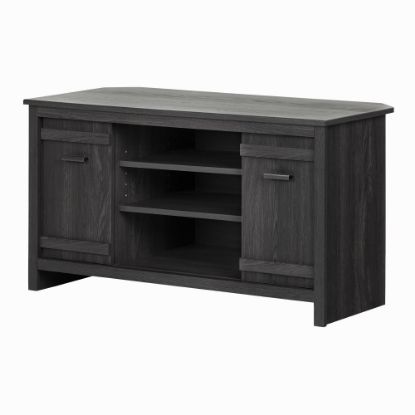 Picture of South Shore Exhibit Corner TV Stand For TVs Up To 42in, Gray Oak