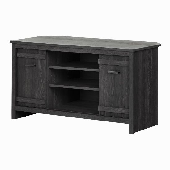 Picture of South Shore Exhibit Corner TV Stand For TVs Up To 42in, Gray Oak