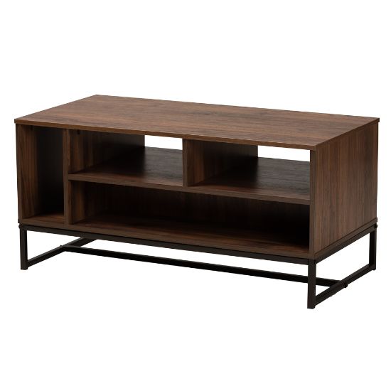 Picture of Baxton Studio Modern And Contemporary 5-Shelf Coffee Table, 19inH x 39-3/8inW x 19-3/4inD, Walnut Brown/Black