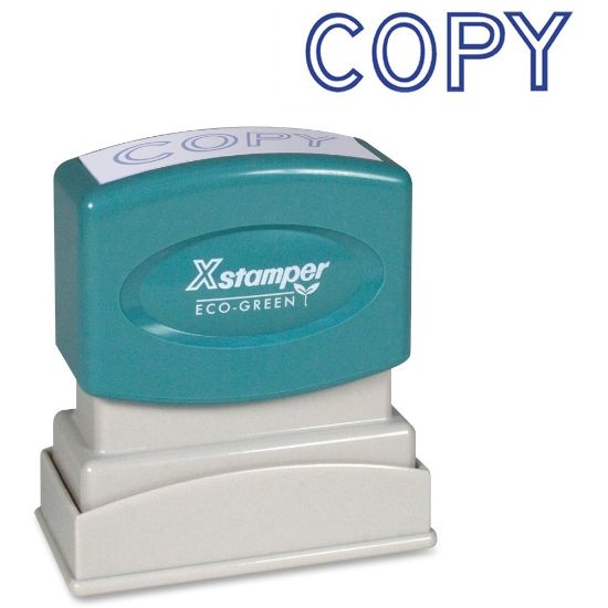 Picture of Xstamper One-Color Title Stamp, Pre-Inked, "Copy", Blue