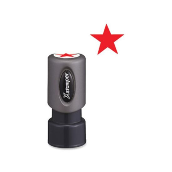 Picture of Xstamper Pre-Inked Star Shape Stamp, 65% Recycled, 100000 Impression, Red