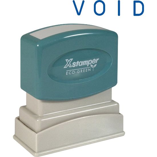 Picture of Xstamper One-Color Title Stamp, Pre-Inked, "Void", Blue