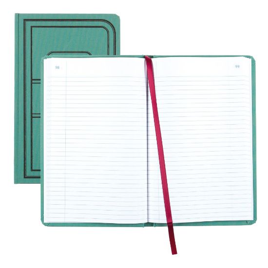 Picture of National Sewn Canvas Account Book, 12 1/8in x 7 5/8in, 50% Recycled, Green, 35 Lines Per Page, Book Of 500 Pages