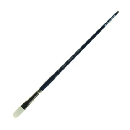 Picture of Silver Brush Bristlon Series Paint Brush, Size 8, Filbert Bristle, Synthetic, Deep Blue/Silver