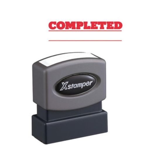 Picture of Xstamper COMPLETED Stamp, 62% Recycled, 100000 Impressions, Red