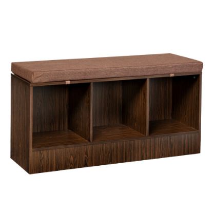 Picture of Honey Can Do Entryway Bench With Storage Shelves, 22-1/8inH x 44-1/8inW x 14-9/16inD, Deep Espresso