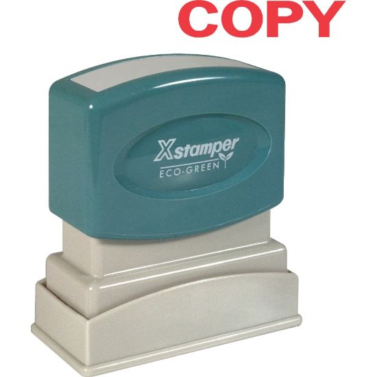 Picture of Xstamper One-Color Title Stamp, Pre-Inked, "Copy", Red